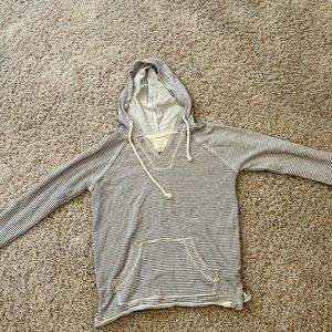 Stripped Beach Coverup/ Hoodie. Front pocket.